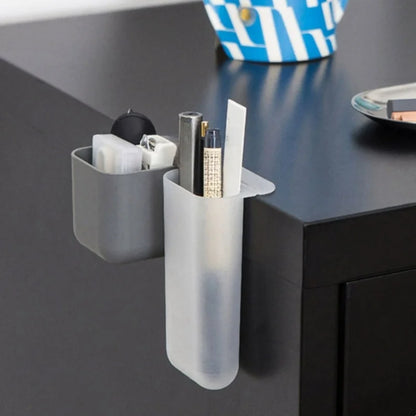 Adhesive stick on pen holder tube in grey or white, view 6