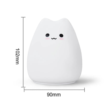 Soft safe cartoon cat sleep lamp for children