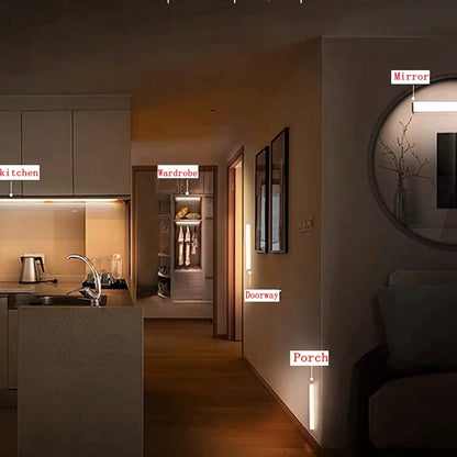 Smart LED motion sensor light for wardrobe with automatic brightness adjustment