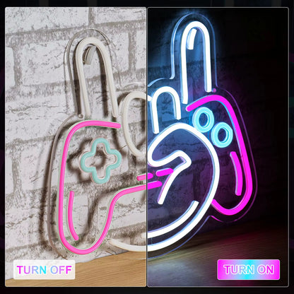 Dimmable controller neon sign for bedroom gaming setup