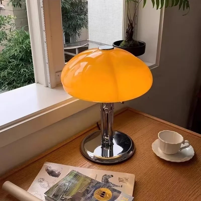 Crystal bedside lamp styled in a modern bedroom