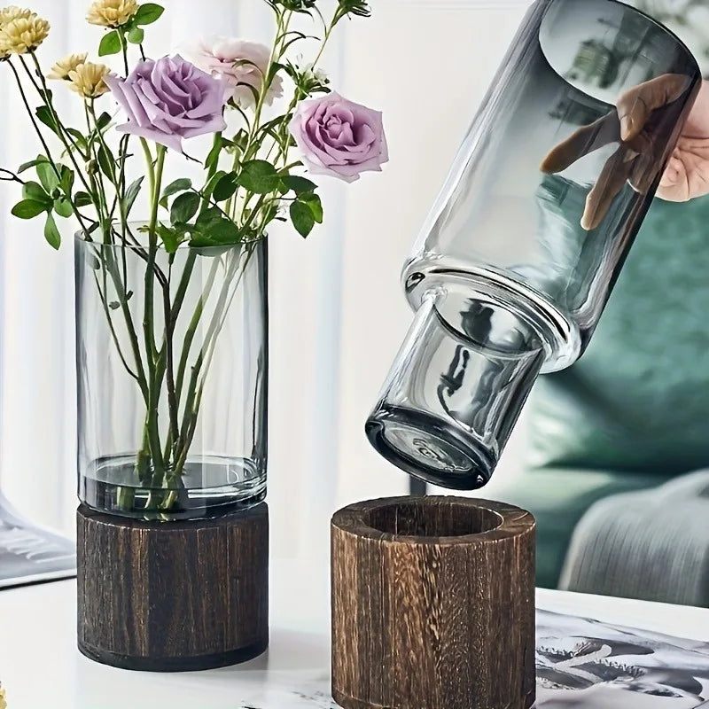 Glass vase used for rooting plant cuttings in water