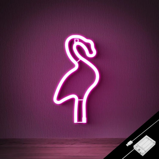 Pink flamingo neon sign USB powered LED wall light