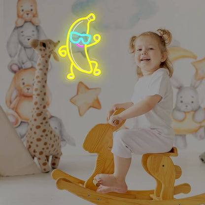 Cool banana LED neon light bedroom wall art