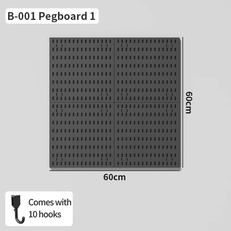 Wall pegboard with hooks, baskets and accessories, view 50