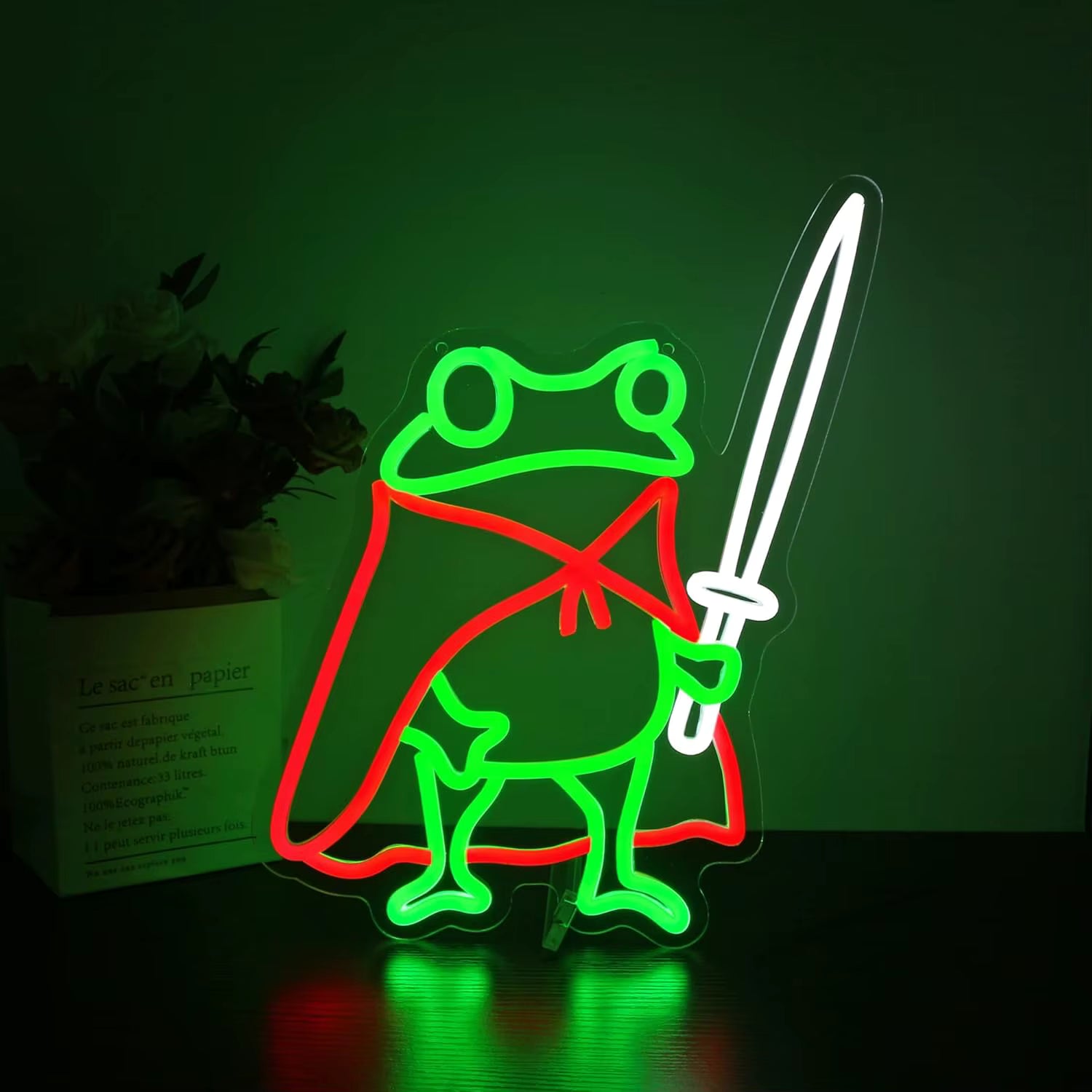 Frog neon light gaming room wall decor