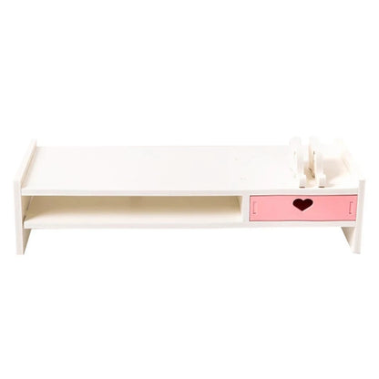 Monitor riser with drawers in pink or white, view 6