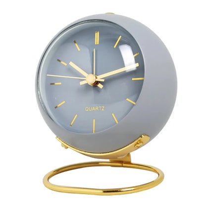 Small metal desk alarm clock with luminous hands, view 7