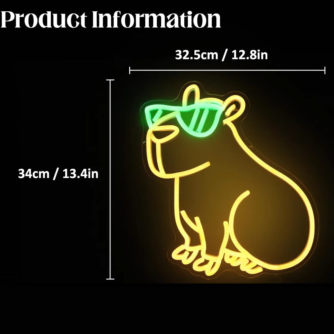 USB independent switch capybara neon light