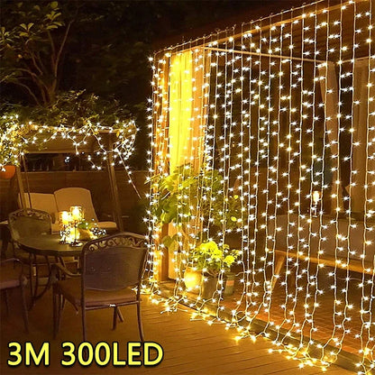 LED curtain string lights USB fairy lights 8 modes remote