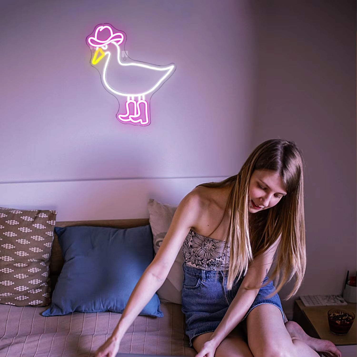 Funny duck neon sign birthday gift country fans