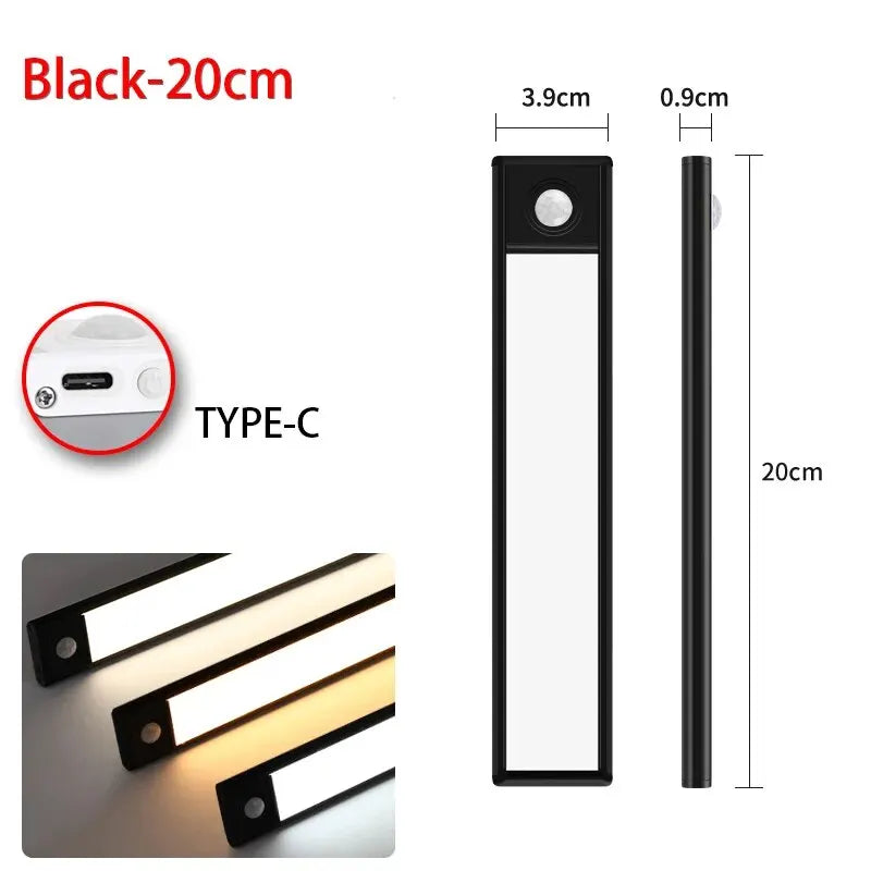 USB rechargeable motion sensor LED light magnetic mounting installation