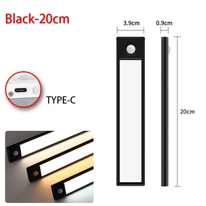 USB rechargeable motion sensor LED light magnetic mounting installation