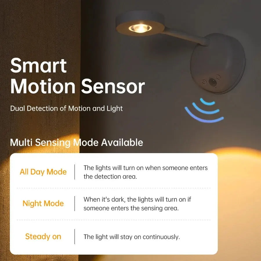 3-color motion sensor spotlight warm cool white