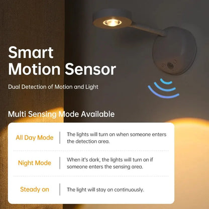 3-color motion sensor spotlight warm cool white