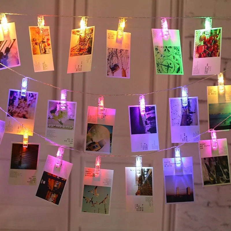 Battery box for photo clip string lights