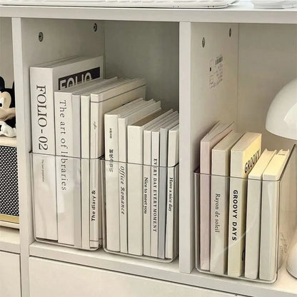 Clear U shaped book stand for books and A4 files, view 2