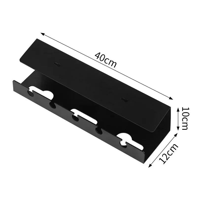 Black and white clamp on cable trays side by side