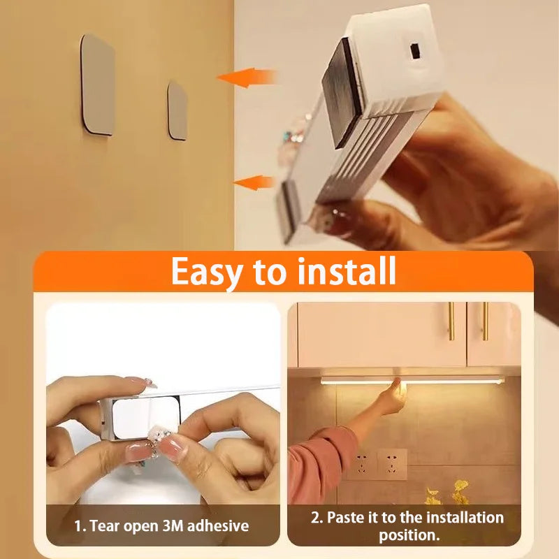 Type C rechargeable motion sensor light with wireless design and energy efficient LED
