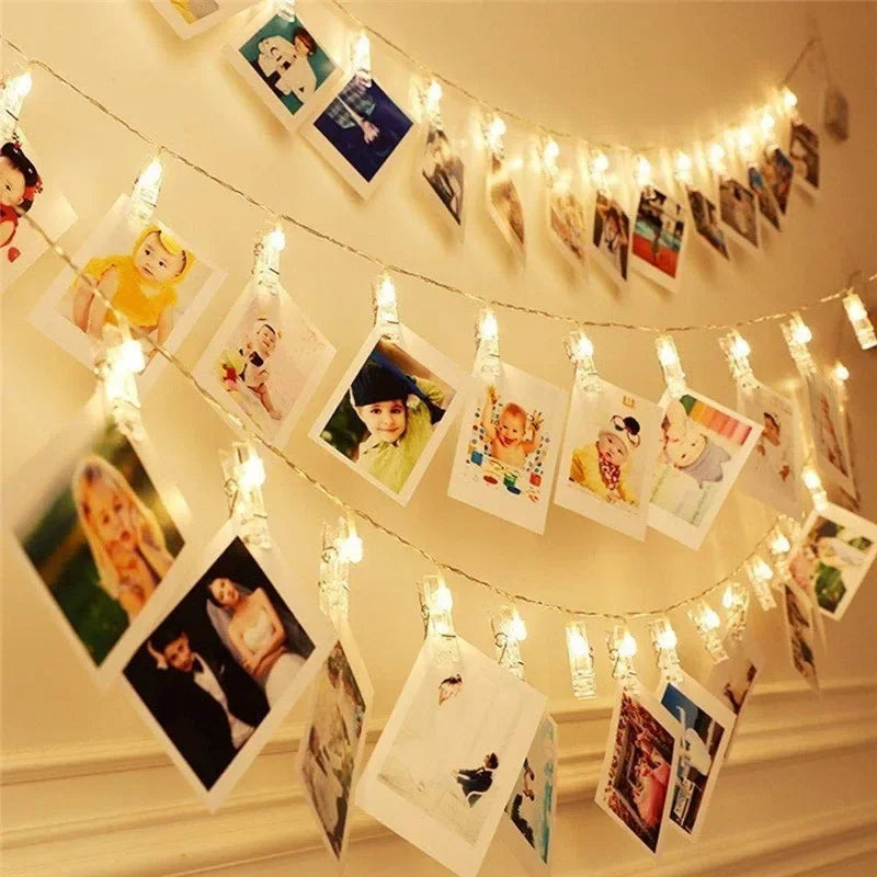 Photo clip fairy lights LED string card holder garland
