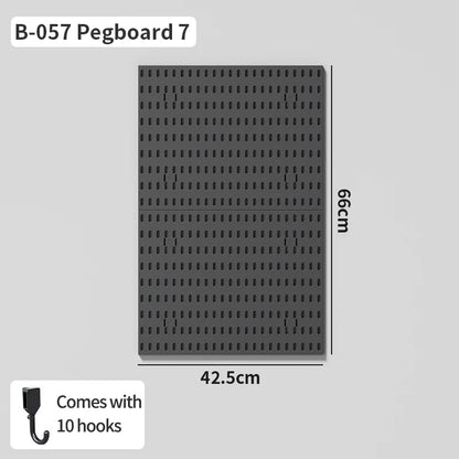Wall pegboard with hooks, baskets and accessories, view 49