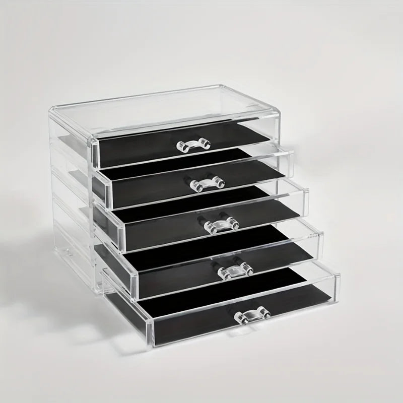 Clear plastic desk drawers, stackable drawer unit, view 5