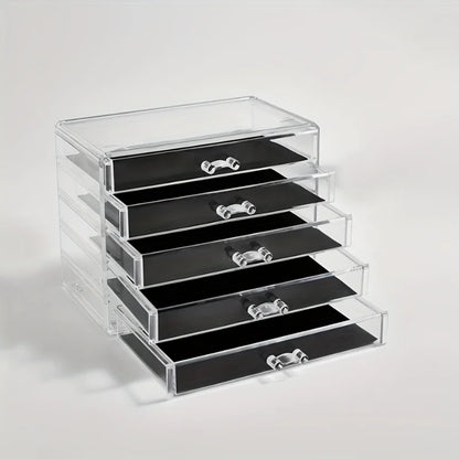 Clear plastic desk drawers, stackable drawer unit, view 5
