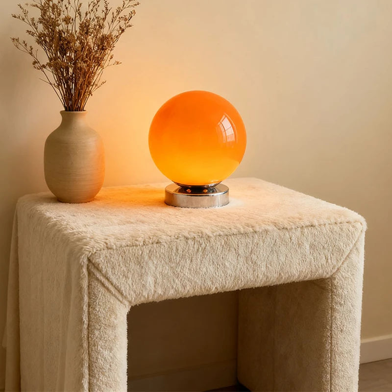 Murano style glass bedside lamp in cream