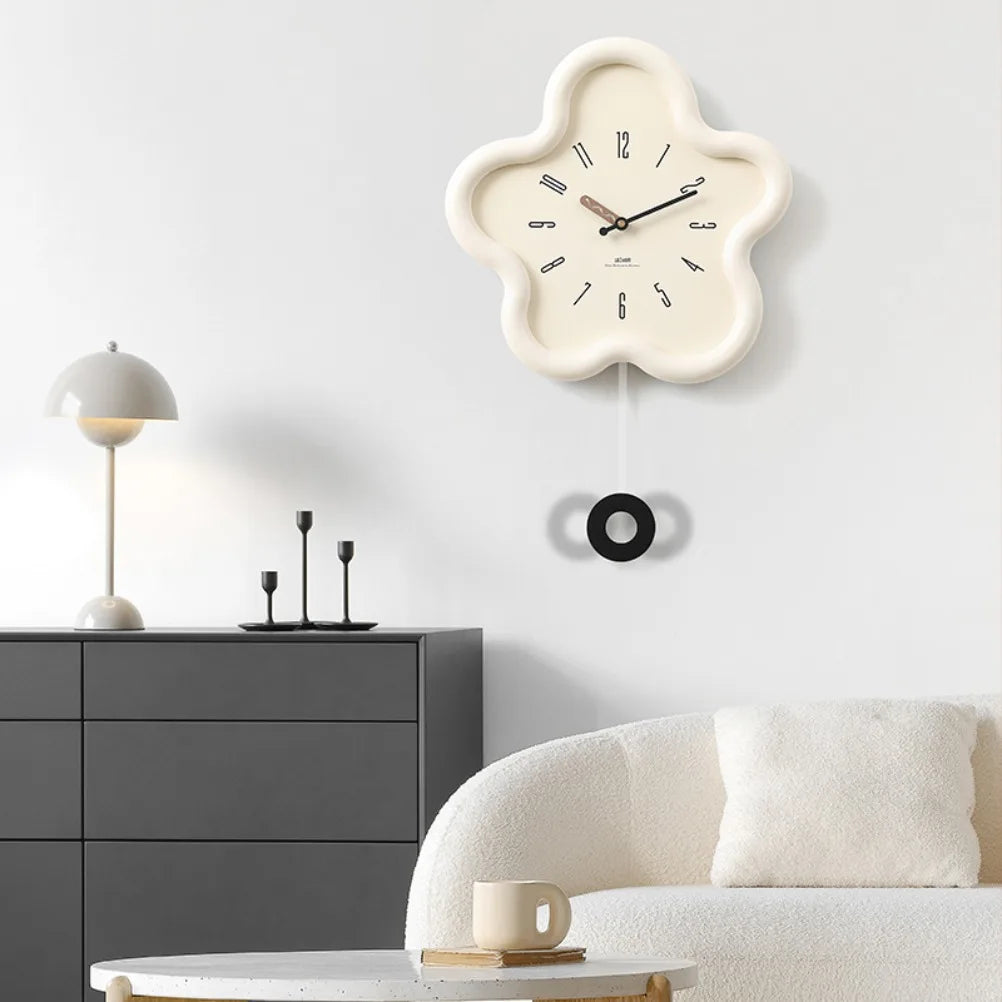 Green minimalist wall clock on a plain wall