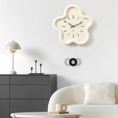 Green minimalist wall clock on a plain wall