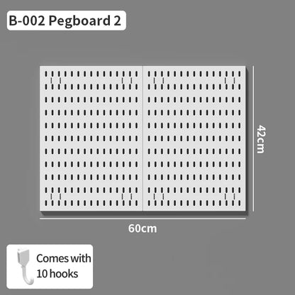 Wall pegboard with hooks, baskets and accessories, view 34