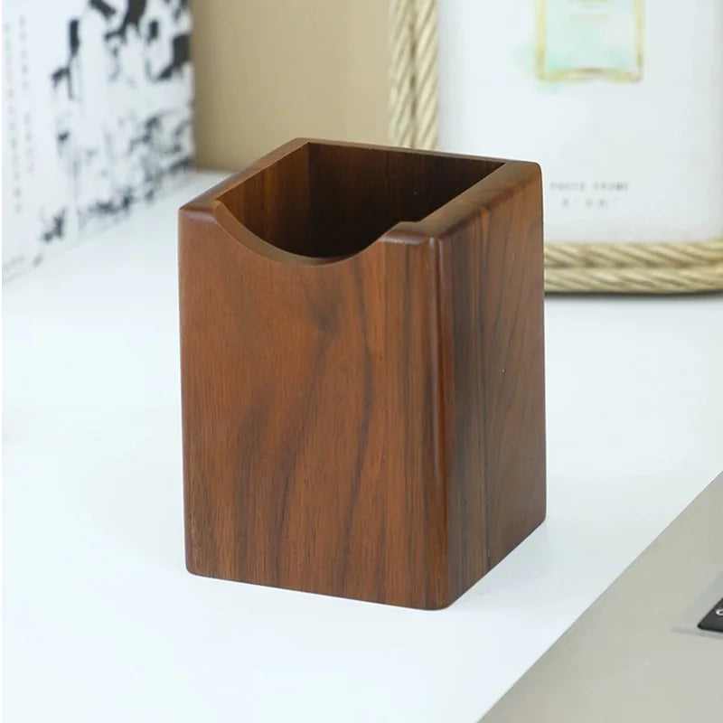 Solid walnut pen holder, view 4
