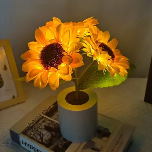Sunflower night light rechargeable LED lamp