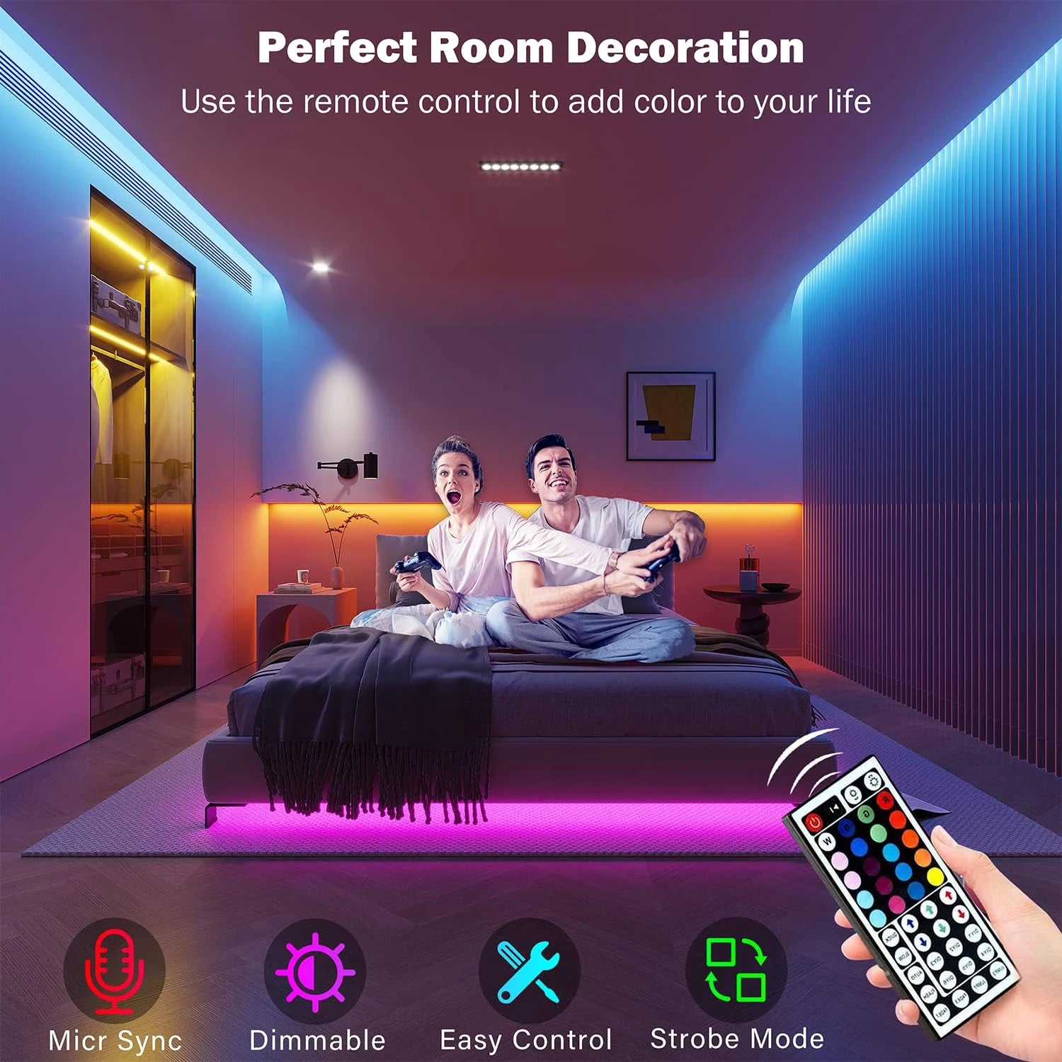 Smart app control interface for LED strip lights