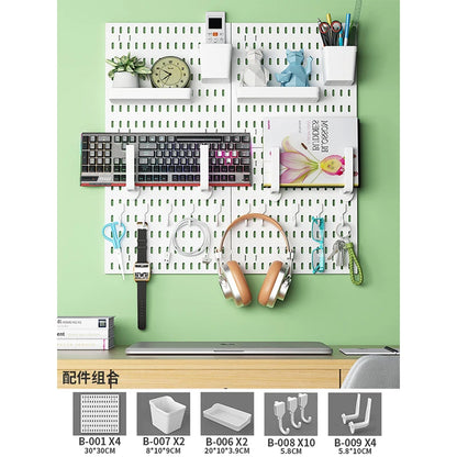 Wall pegboard with hooks, baskets and accessories, view 11