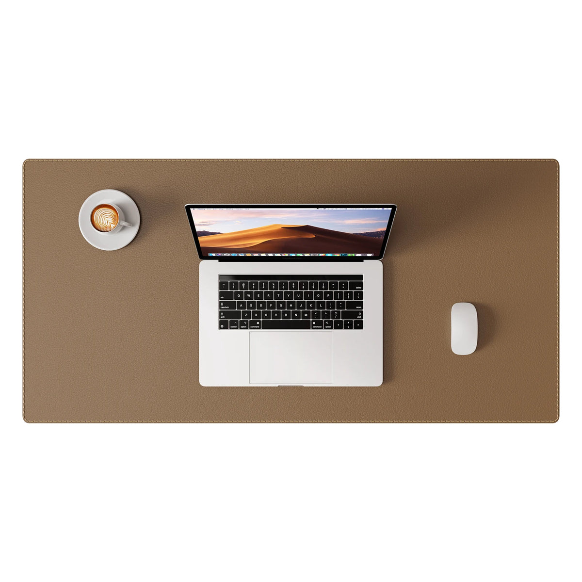 PU leather desk mat with stitched edges, view 12