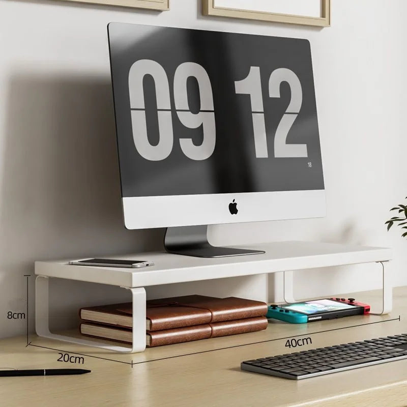 Monitor riser with storage, iron frame and wooden top, view 8