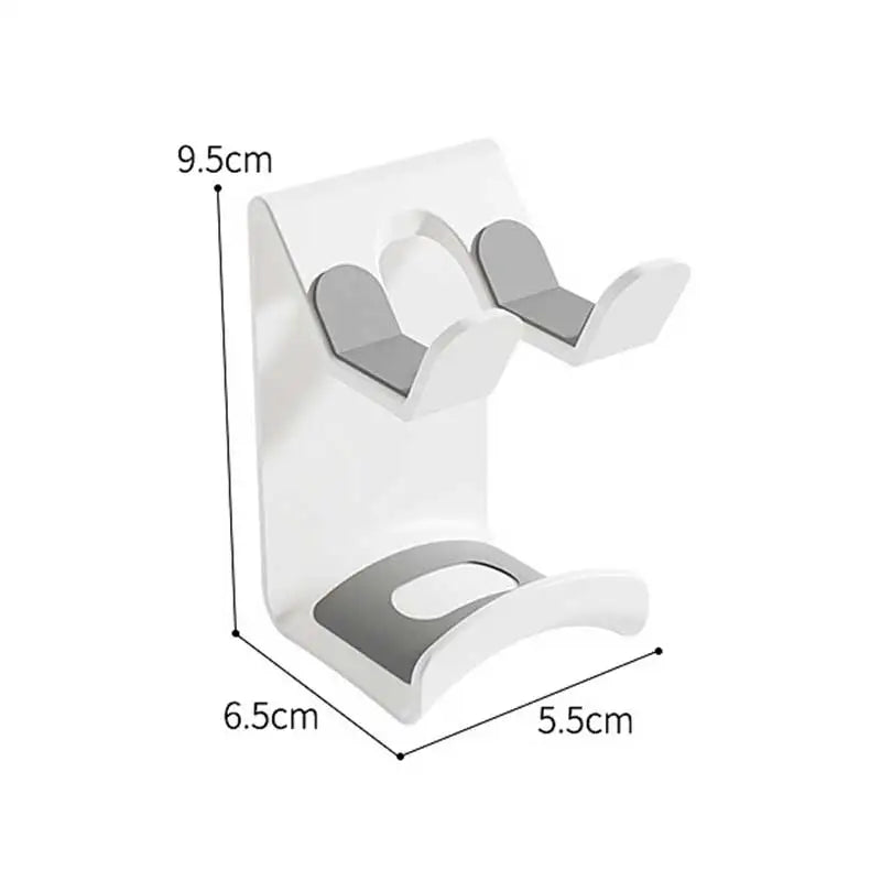 Adhesive under desk headphone hook in white, view 10