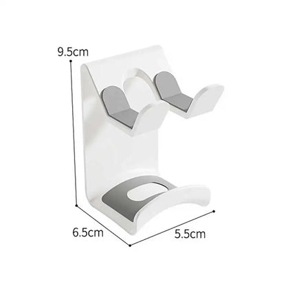 Adhesive under desk headphone hook in white, view 10