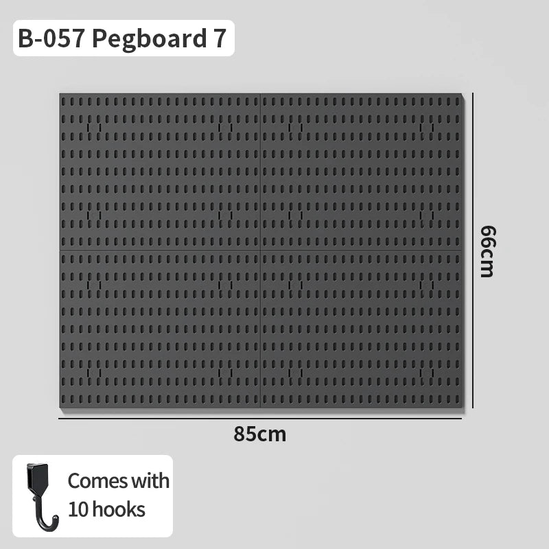 Wall pegboard with hooks, baskets and accessories, view 59
