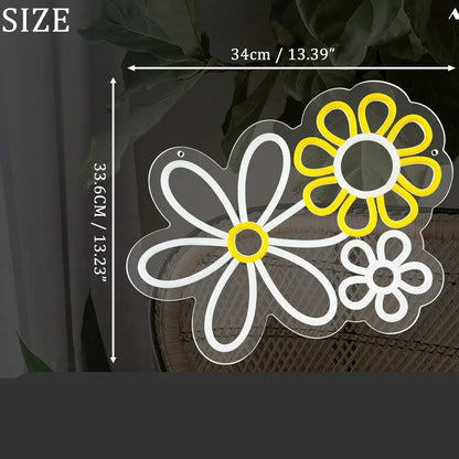 Floral design with measurements on a dark background