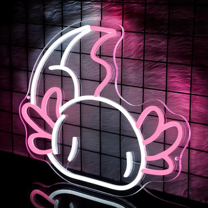Axolotl neon sign for gaming room and man cave