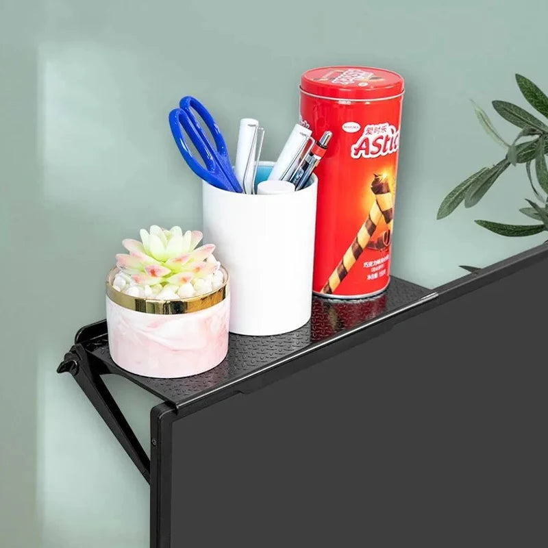 Black steel monitor top shelf, view 7