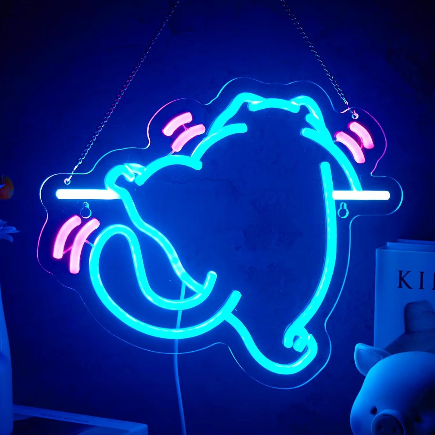 Cat climbing wall neon sign dimmable LED light