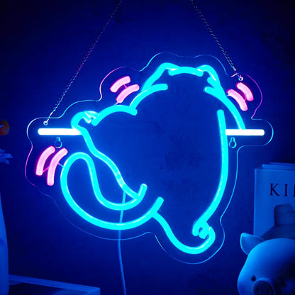 Cat climbing wall neon sign dimmable LED light