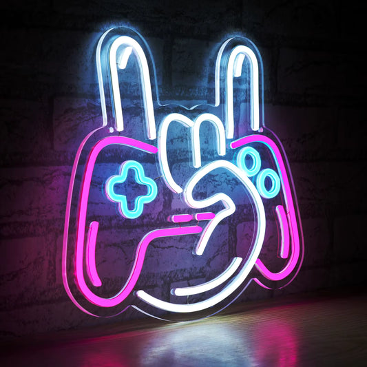 Gamer controller neon sign USB powered dimmable LED