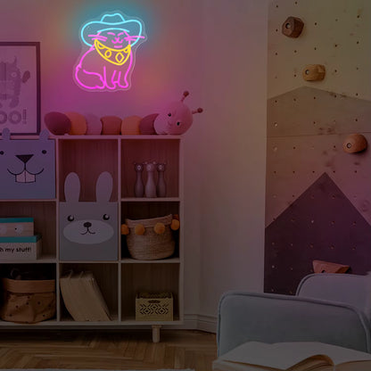 Retro cat neon sign for gaming room wall decor