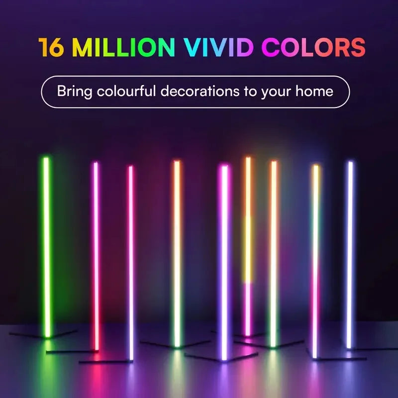 Color-changing floor lamp with music sync technology, lighting reacts to music and gaming audio
