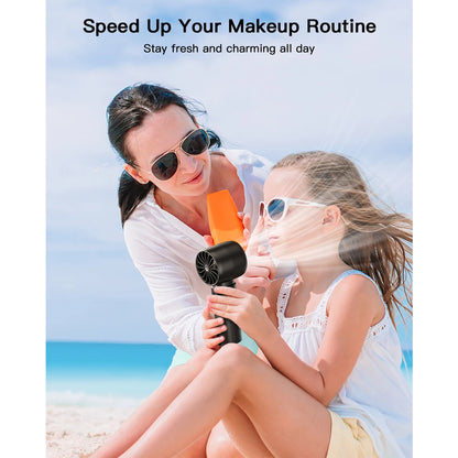 Handheld Mini Fan 4000mAh Rechargeable, Portable Personal Fan with LED Display, 5 Speed Turbo Brushless Motor, 12Hr Battery Life, Lightweight Travel Fan for Beach, Outdoor and Office Use