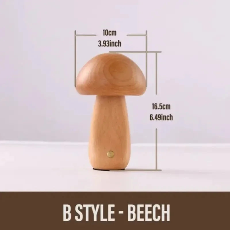 Wooden mushroom lamp size and dimensions
